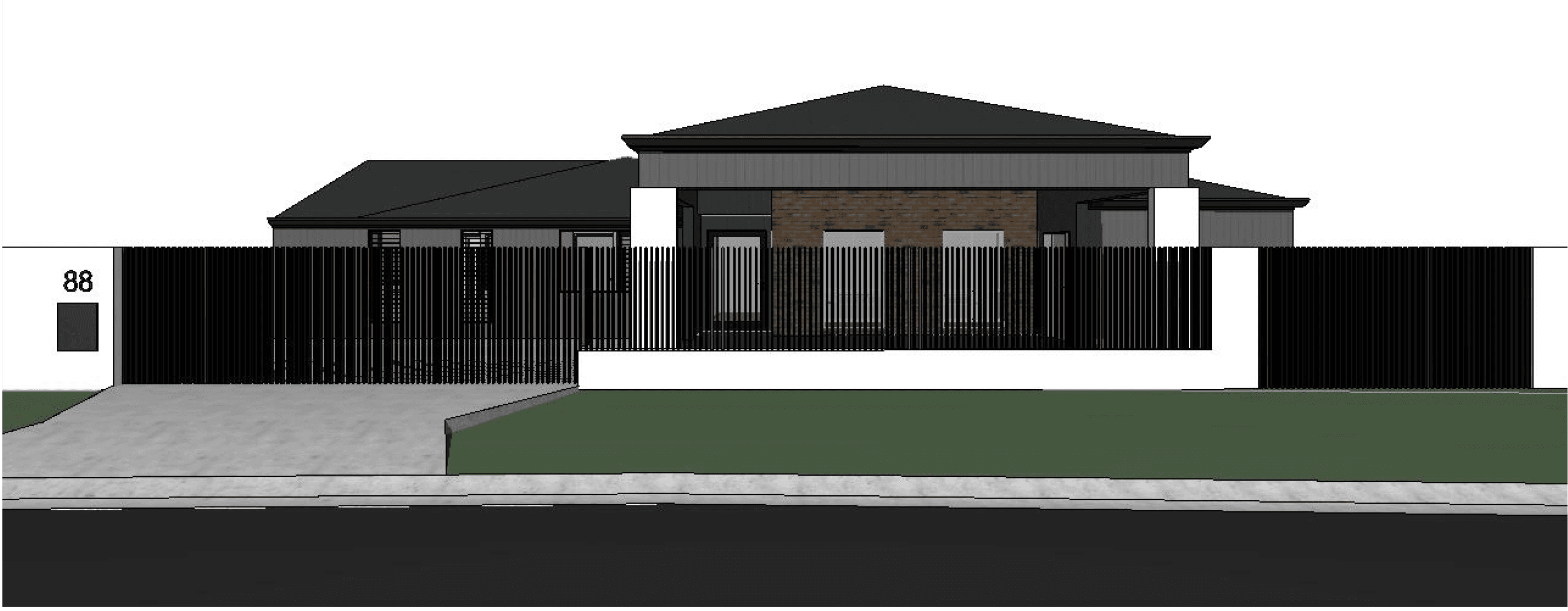 Architectural visualization - Front exterior design